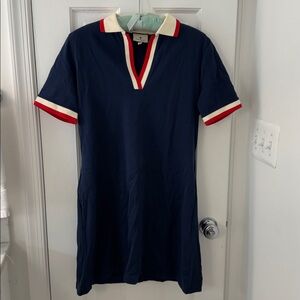 Tuckernuck Navy Polo Dress with Red Accent NWOT size M